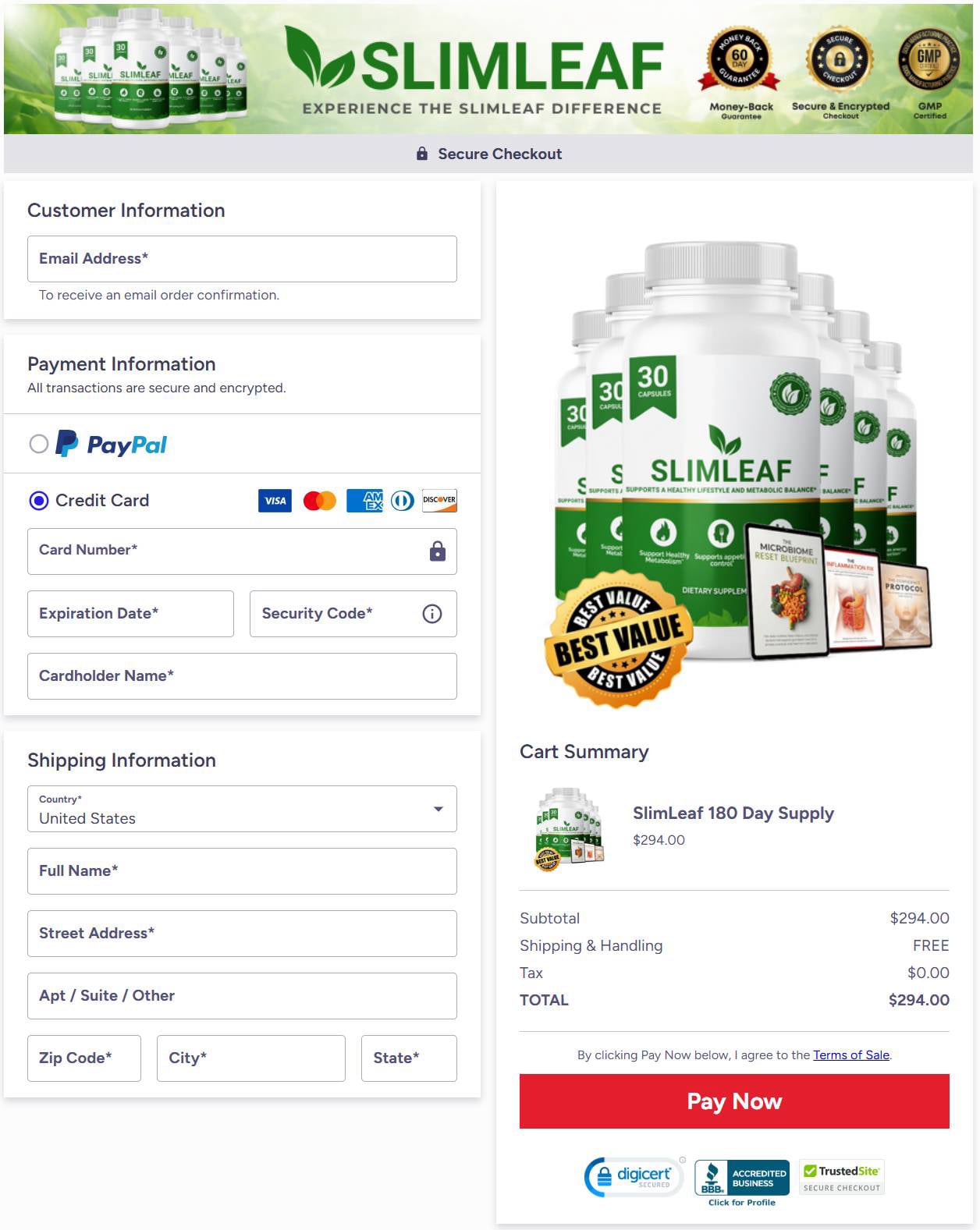 Slimleaf-Secure-Checkout-Order